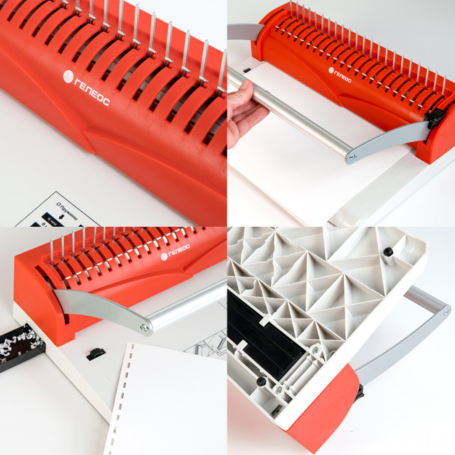 Переплетчик ГЕЛЕОС БП-13+ бело-красный Гелеос БП13пбк — для бизнеса и офиса