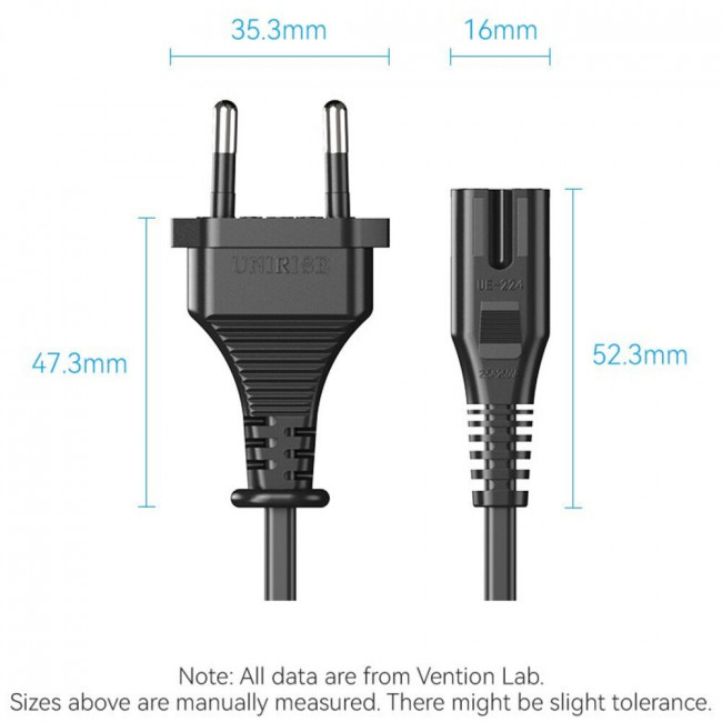 Кабель питания Vention C7 - 1.8м. Чёрный Vention ZCLBAC