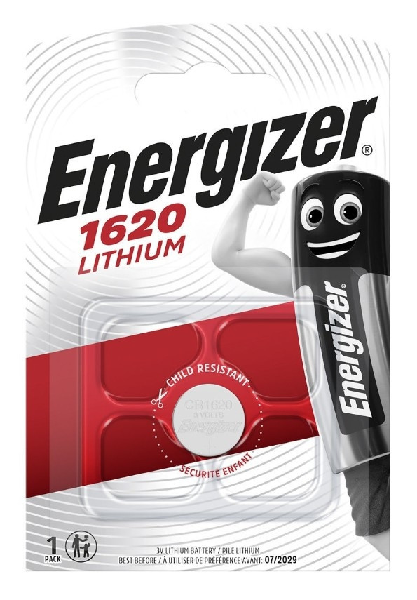 Батарейка Energizer CR1620 BL1 Lithium 3V (1/10/140) Energizer E300844002 — для бизнеса и офиса