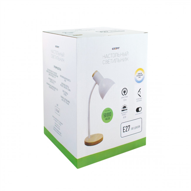 Светильник настольный СТАРТ CT84 белый цоколь E27 Светильник настольный СТАРТ CT84 белый цоколь E27