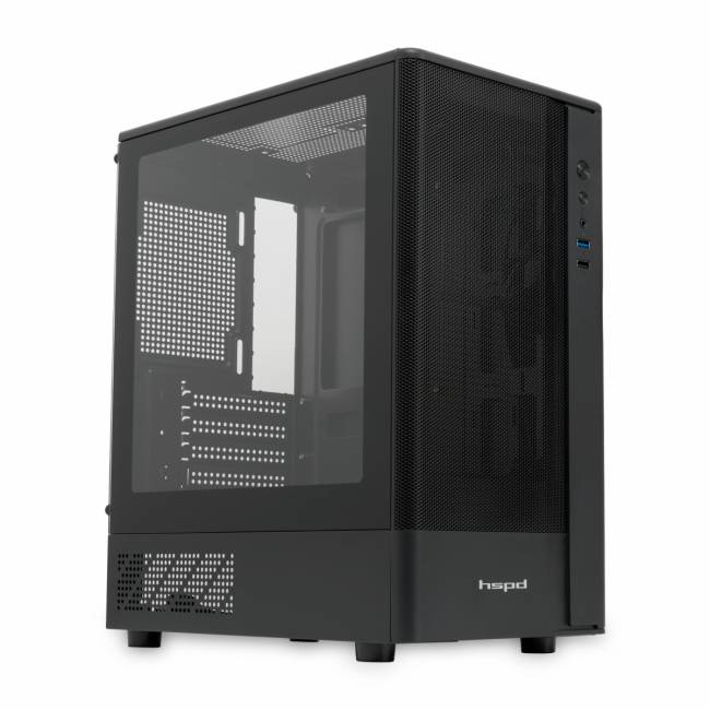 Корпус без блока питания HSPD M332-TGBK — для бизнеса и офиса Корпус без блока питания HSPD M332-TGBK — для бизнеса и офиса