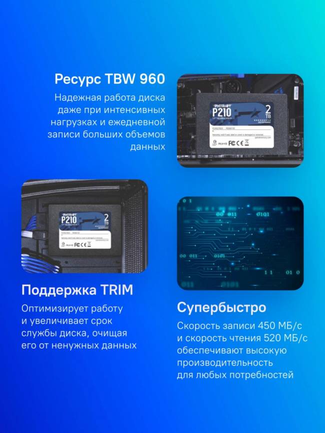 Накопитель SSD Patriot P210S2TB25 — для бизнеса и офиса