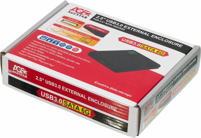 Внешний корпус для HDD AgeStar 3UB2P2(BLACK) — для бизнеса и офиса