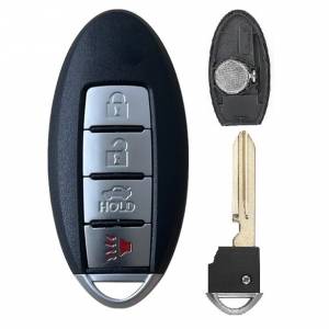 Корпус смарт ключа NISSAN 3+1 кнопка + вставка NSN14, бат. слева, с лого