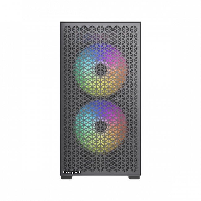 Корпус без блока питания HSPD M335-TGBK-ARGB — для бизнеса и офиса
