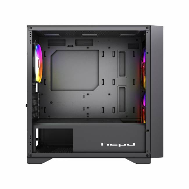 Корпус без блока питания HSPD M335-TGBK-ARGB — для бизнеса и офиса