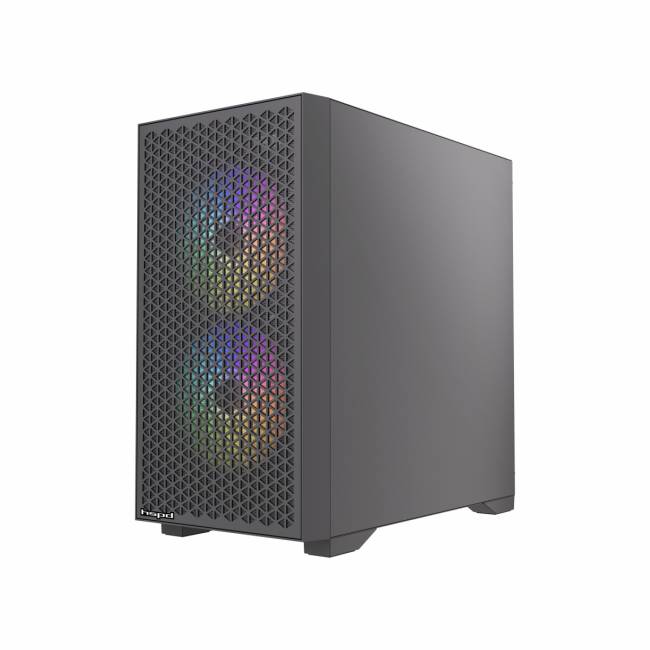 Корпус без блока питания HSPD M335-TGBK-ARGB — для бизнеса и офиса