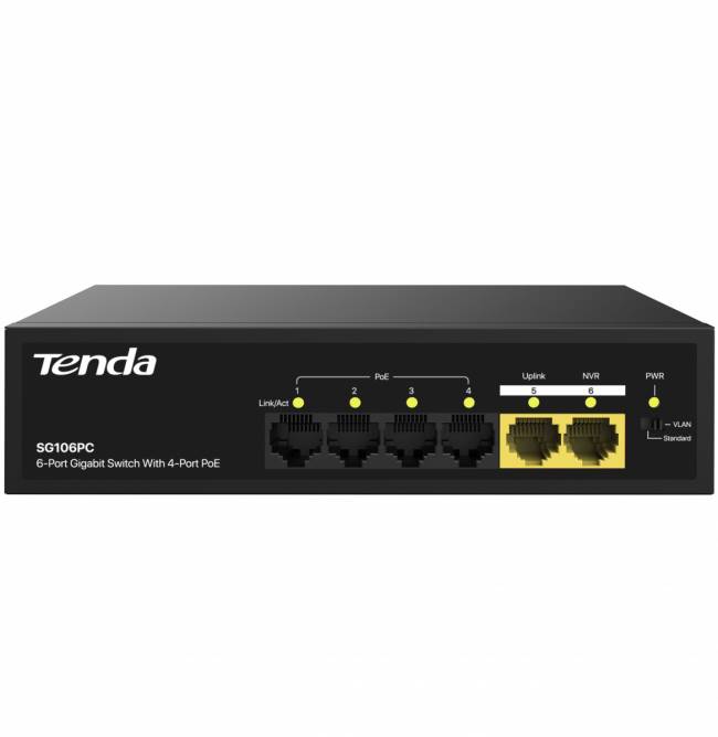 Коммутатор Tenda SG106PC — для бизнеса и офиса
