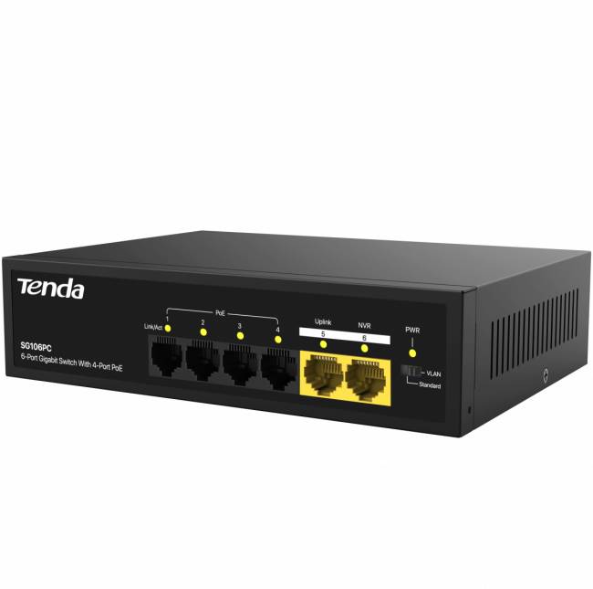 Коммутатор Tenda SG106PC — для бизнеса и офиса