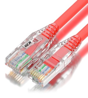 GCR Патч-корд сборный 3.0m LSZH UTP кат.5e, красный, коннектор прозрачный+ABS колпачок, 24 AWG, ethernet high speed 1 Гбит/с, RJ45, T568B, GCR-52673 Greenconnect RJ45(m) - RJ45(m) Cat. 5e U/UTP LSZH 3м