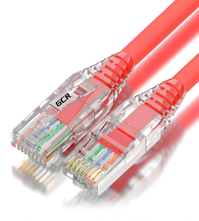 GCR Патч-корд сборный 3.0m LSZH UTP кат.5e, красный, коннектор прозрачный+ABS колпачок, 24 AWG, ethernet high speed 1 Гбит/с, RJ45, T568B, GCR-52673 Greenconnect RJ45(m) - RJ45(m) Cat. 5e U/UTP LSZH 3м