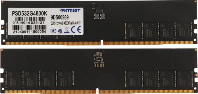 Память DDR5 2x16Gb 4800MHz Patriot PSD532G4800K — для бизнеса и офиса