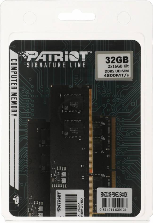 Память DDR5 2x16Gb 4800MHz Patriot PSD532G4800K — для бизнеса и офиса