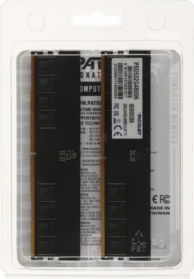 Память DDR5 2x16Gb 4800MHz Patriot PSD532G4800K — для бизнеса и офиса