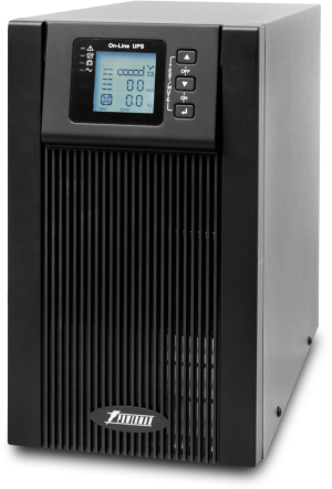 ИБП POWERMAN Online 3000, LCD, двойного преобразования, 3000ВА, 2700Вт, 3 евророзетки с резервным питанием, USB, RS232, слот SNMP, разъем EPO, батарея 12В 9Ач 6 шт., 285 х 445 х 570 мм., 28.6 кг. Powerman Online 3000