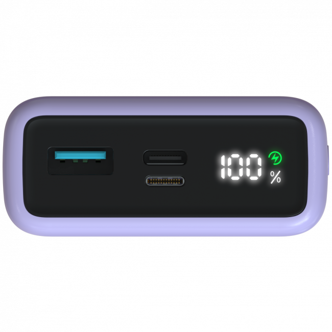 Портативный аккумулятор  TOLT Lit LT-LP10T, 10000mAh, 22,5W, fast charging and PD, violet TÖLT LT-LP10T — для бизнеса и офиса