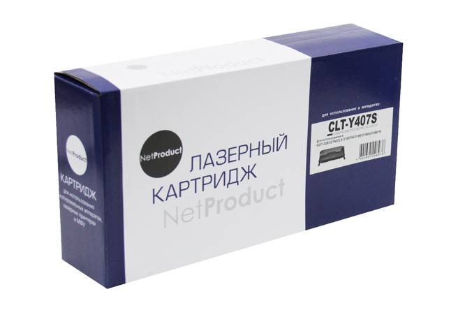 Тонер-картридж NetProduct (N-CLT-Y407S) для Samsung CLP-320/320n/325/CLX-3185, Y, 1K — для бизнеса и офиса