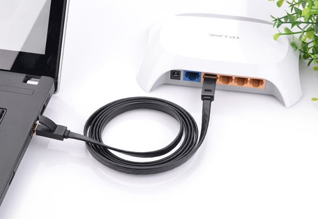 Greenconnect Патч-корд PROF плоский прямой 7.5m, UTP медь кат.6, черный, позолоченные контакты, 30 AWG, GCR-LNC616-7.5m, ethernet high speed 10 Гбит/с, RJ45, T568B Greenconnect RJ45(m) - RJ45(m) Cat. 6 U/UTP PVC 7.5м чёрный