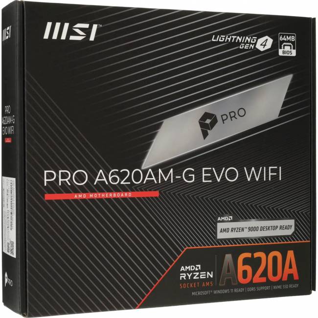 Материнская плата MSI PRO A620AM-G EVO WIFI — для бизнеса и офиса