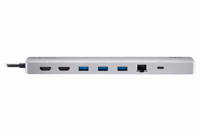 Многопортовая док-станция 11-в-1 с портом USB-C и функцией сквозной передачи питания (Power Pass-Through) ATEN UH3240 — для бизнеса и офиса