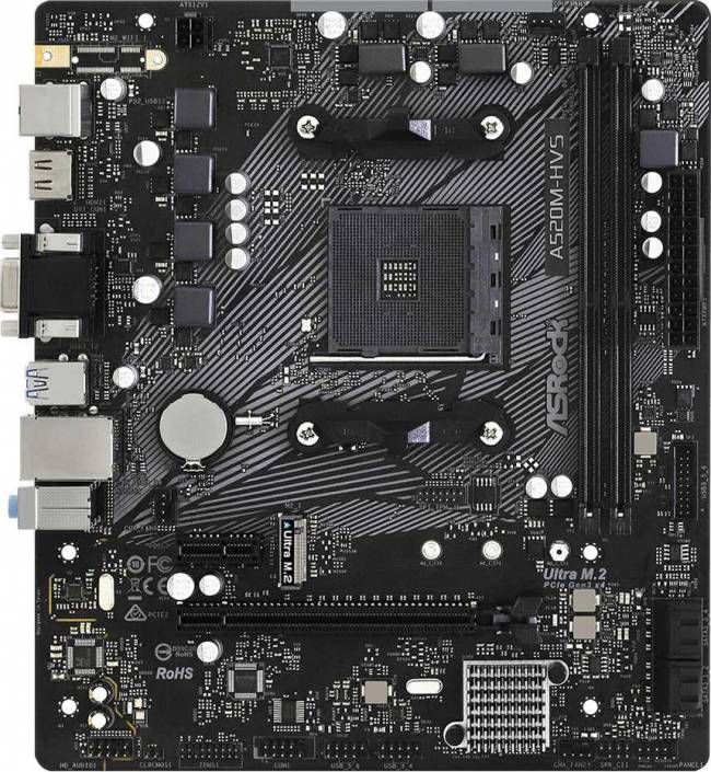 Материнская плата ASRock A520M-HVS — для бизнеса и офиса Материнская плата ASRock A520M-HVS — для бизнеса и офиса