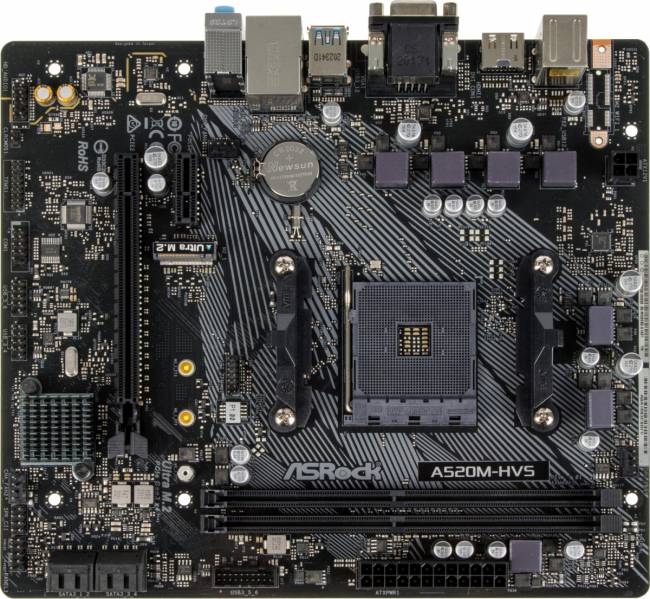 Материнская плата ASRock A520M-HVS — для бизнеса и офиса Материнская плата ASRock A520M-HVS — для бизнеса и офиса