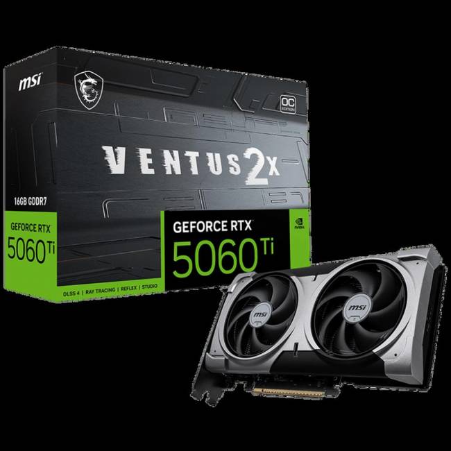 Видеокарты MSI RTX 5060 Ti 16G VENTUS 2X OC PLUS — для бизнеса и офиса
