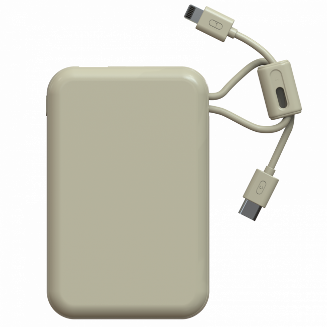 Портативный аккумулятор TOLT Lit KC16, 10000mAh, 22,5W, fast charging and PD, beige, CCC TÖLT KC16 — для бизнеса и офиса