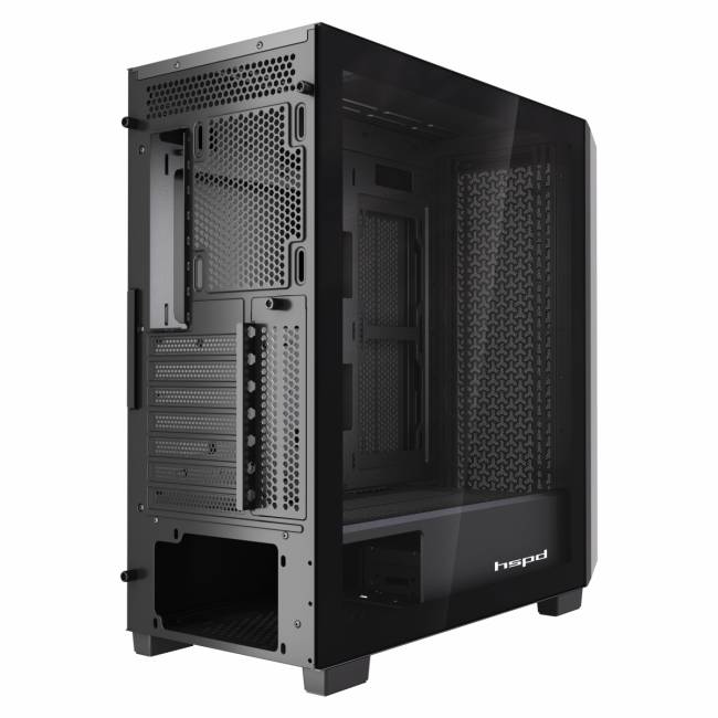 Корпус без блока питания HSPD F750-TGBK — для бизнеса и офиса