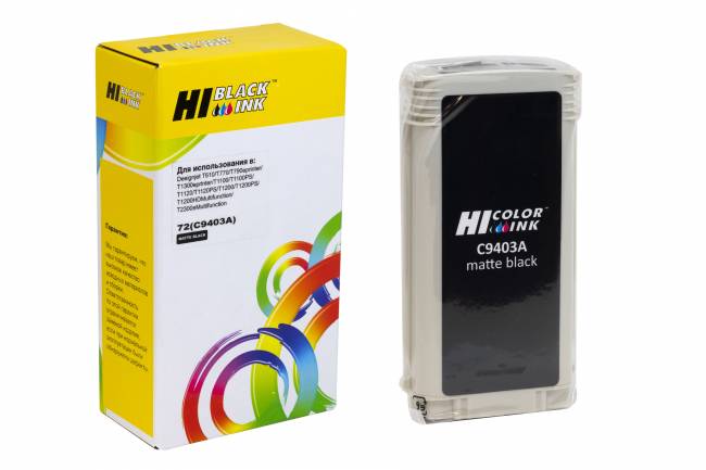 Картридж Hi-Black (HB-C9403A) №72 для HP DesignJet T610/1000/1100/1120/1200/1300/2300, MBk — для бизнеса и офиса