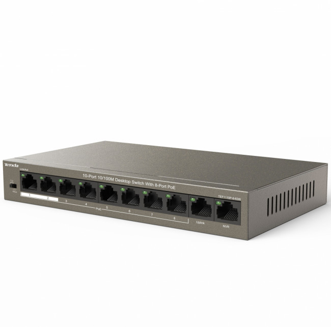 Коммутатор Tenda TEF1110P-8-63W — для бизнеса и офиса