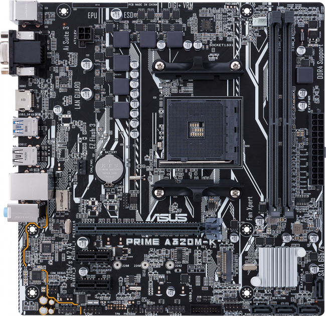 Материнская плата ASUS PRIME A320M-K / CSM — для бизнеса и офиса Материнская плата ASUS PRIME A320M-K / CSM — для бизнеса и офиса