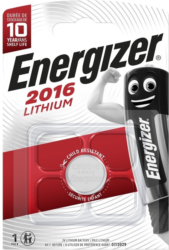 Батарейка Energizer CR2016 BL1 Lithium 3V (1/10/140) Energizer E301021802