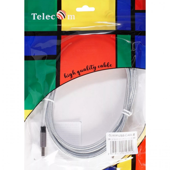 Кабель-адаптер USB 3.1 Type-Cm --> USB 3.0 Am, 2метра  Telecom <TC403M-2M> Адаптер-переходник Telecom USB 3.1 Type C M/USB 3.0 Type A M(TC403M-2M)