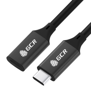 GCR Удлинитель USB 3.1 Type C-С, 0.5m черный, 100W/20V/5A, M/F, TPE, AL сase черный, экран, армированный, GCR-54075 Удлинитель Greenconnect 0.5 м (GCR-54075)