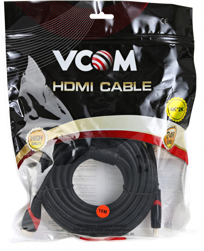 Кабель HDMI 19M/M ver. 2.0, 2 фильтра, 10m VCOM <CG525D-R-10.0> VCOM HDMI (m) - HDMI (m) 10м Кабель HDMI 19M/M ver. 2.0, 2 фильтра, 10m VCOM <CG525D-R-10.0> VCOM HDMI (m) - HDMI (m) 10м