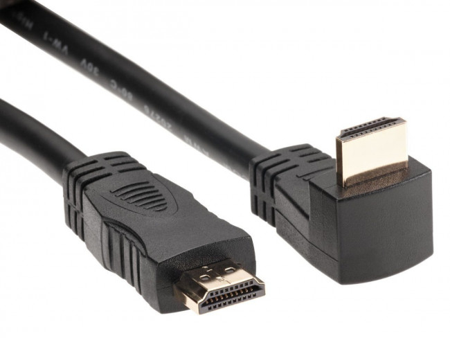 Кабель HDMI<=>HDMI-угловой коннектор 90град 1.8м, 2.0V VCOM <CG523-1.8M> VCOM HDMI (m) - HDMI (m) 1.8м
