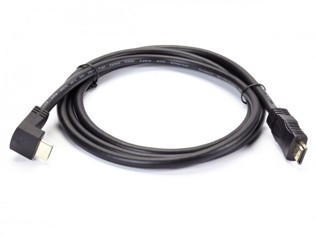 Кабель HDMI<=>HDMI-угловой коннектор 90град 1.8м, 2.0V VCOM <CG523-1.8M> VCOM HDMI (m) - HDMI (m) 1.8м