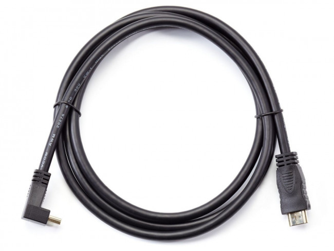 Кабель HDMI<=>HDMI-угловой коннектор 90град 1.8м, 2.0V VCOM <CG523-1.8M> VCOM HDMI (m) - HDMI (m) 1.8м