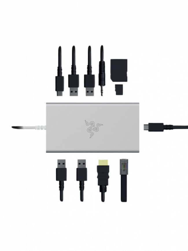 Док-станция Razer USB-C Dock - Mercury White Razer RC21-02250200-R3M1 — для бизнеса и офиса Док-станция Razer USB-C Dock - Mercury White Razer RC21-02250200-R3M1 — для бизнеса и офиса