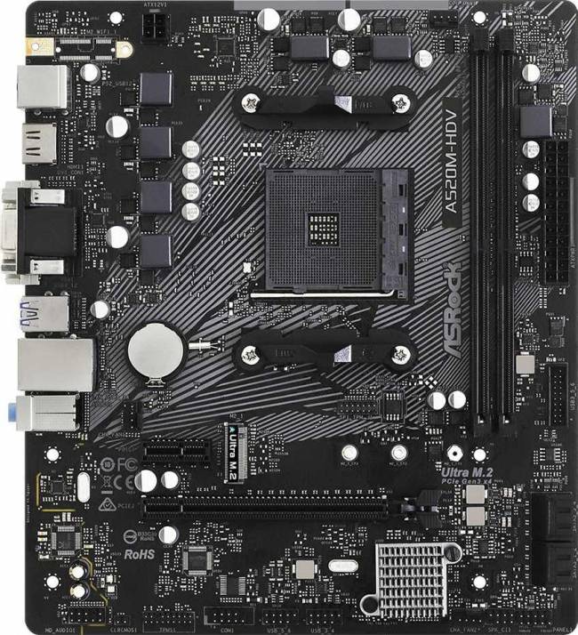 Материнская плата ASRock A520M-HDV — для бизнеса и офиса