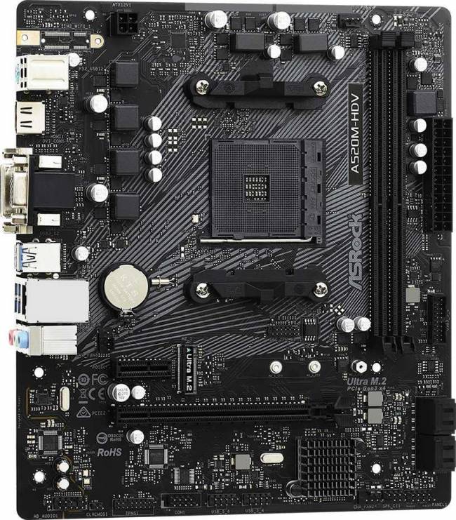 Материнская плата ASRock A520M-HDV — для бизнеса и офиса