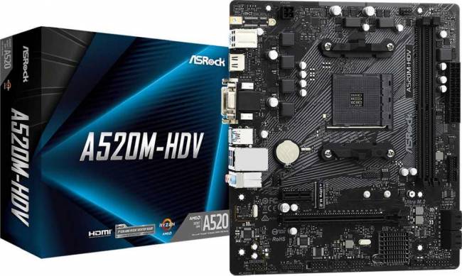 Материнская плата ASRock A520M-HDV — для бизнеса и офиса