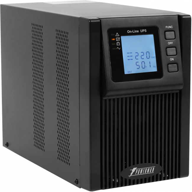 ИБП POWERMAN Online 2000, LCD, двойного преобразования, 2000ВА, 1800Вт, 2 евророзетки с резервным питанием, USB, RS232, слот SNMP, разъем EPO, внешний блок батарей (в комплект не входит), 215 х 315 х 475 мм., 8.9 кг. Powerman Online 2000 Plus