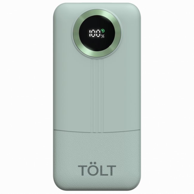 Портативный аккумулятор TOLT Lit KP128 Green, 10000mAh, 22,5W, fast charging and PD, green, CCC TÖLT KP128 Green — для бизнеса и офиса Портативный аккумулятор TOLT Lit KP128 Green, 10000mAh, 22,5W, fast charging and PD, green, CCC TÖLT KP128 Green — для бизнеса и офиса