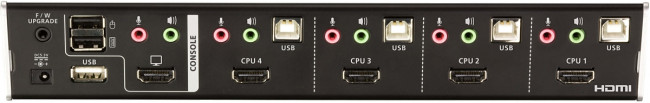 Переключатель, электрон., KVM+Audio+USB 2.0,  1 user USB+HDMI =>  4 cpu USB+HDMI, соШнур. USB 2х1.8м., настол., исп.стандарт, без OSD, некаскад.. ATEN CS1794 — для бизнеса и офиса