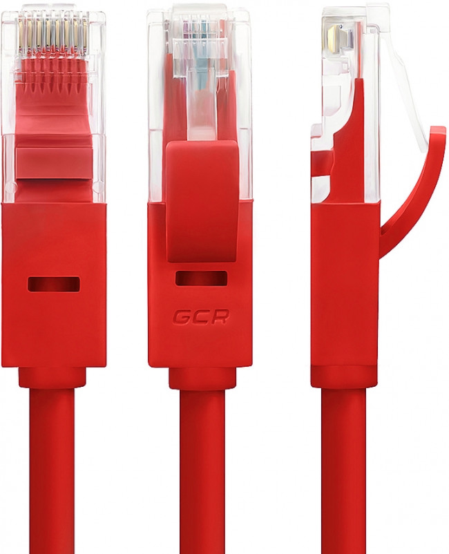 Greenconnect Патч-корд прямой 20.0m, UTP кат.5e, красный, позолоченные контакты, 24 AWG, литой, GCR-LNC04-20.0m, ethernet high speed 1 Гбит/с, RJ45, T568B Greenconnect RJ45(m) - RJ45(m) Cat. 5e U/UTP PVC 20м красный
