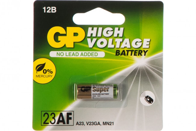 Высоковольтная батарейка 12В GP 23AF - 1 шт. в блистере GP 4891199042096 — для бизнеса и офиса