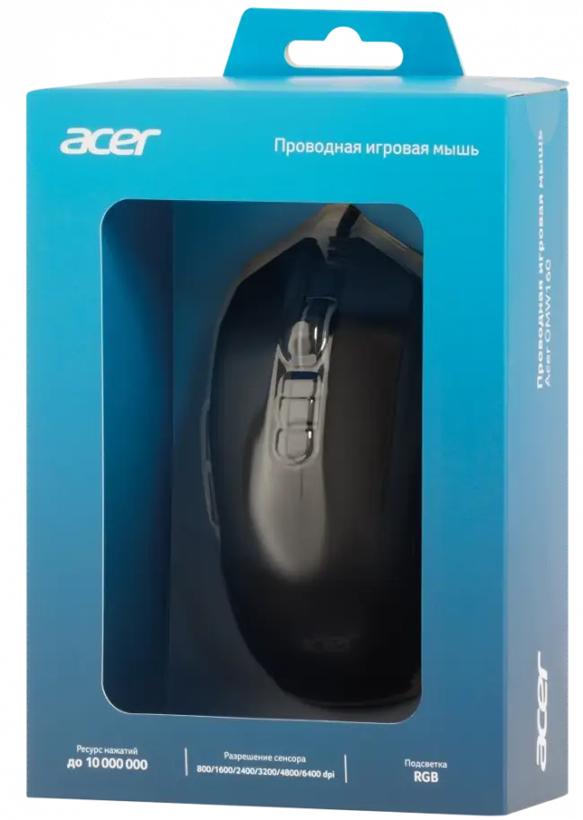 Мышь игровая компьютерная ACER OMW160 (ZL.MCEEE.00Q) — для бизнеса и офиса Мышь игровая компьютерная ACER OMW160 (ZL.MCEEE.00Q) — для бизнеса и офиса