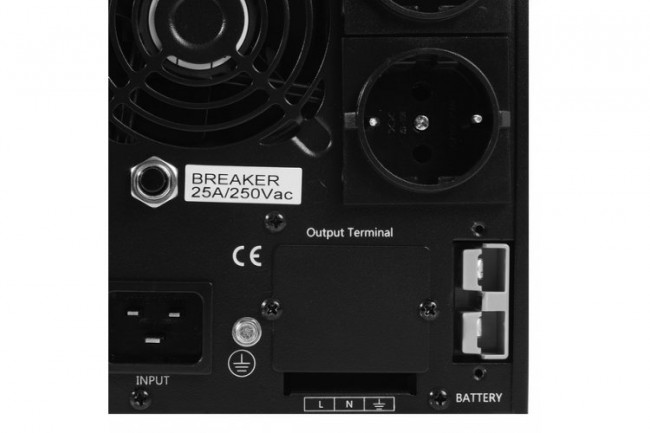 ИБП POWERMAN Online 3000, LCD, двойного преобразования, 3000ВА, 2700Вт, 2 евророзетки с резервным питанием, USB, RS232, слот SNMP, разъем EPO, внешний блок батарей (в комплект не входит),  215 х 315 х 475 мм., 8.9 кг. Powerman Online 3000 Plus